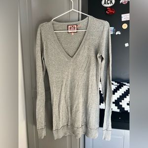 Gray V-neck juicy couture sweater